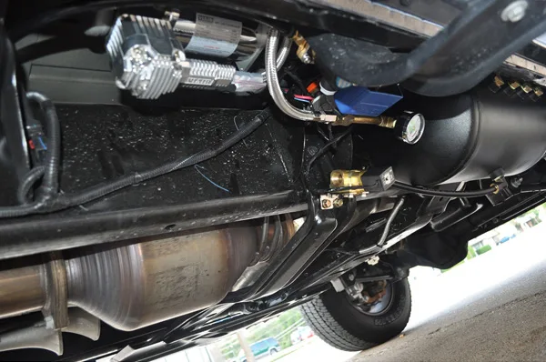 AirChime horn and mounting detail on Nick's Dodge Ram 2500
