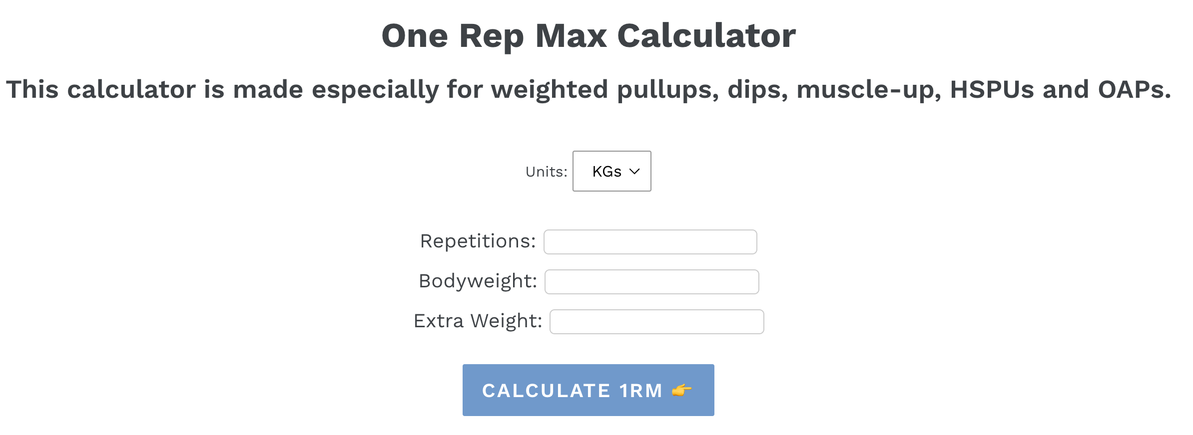 weight pullup calculator