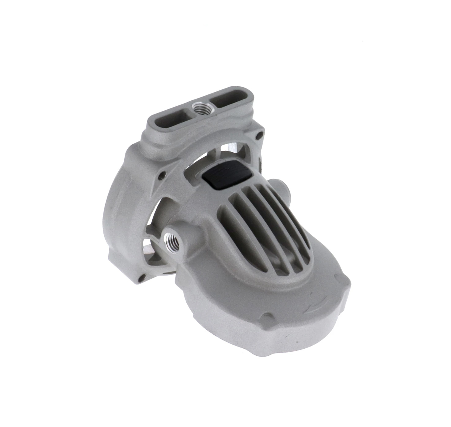 Automotive part, possibly a water pump or engine component, gray color.