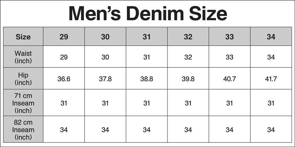 Size Chart MUJI Philippines 45 OFF