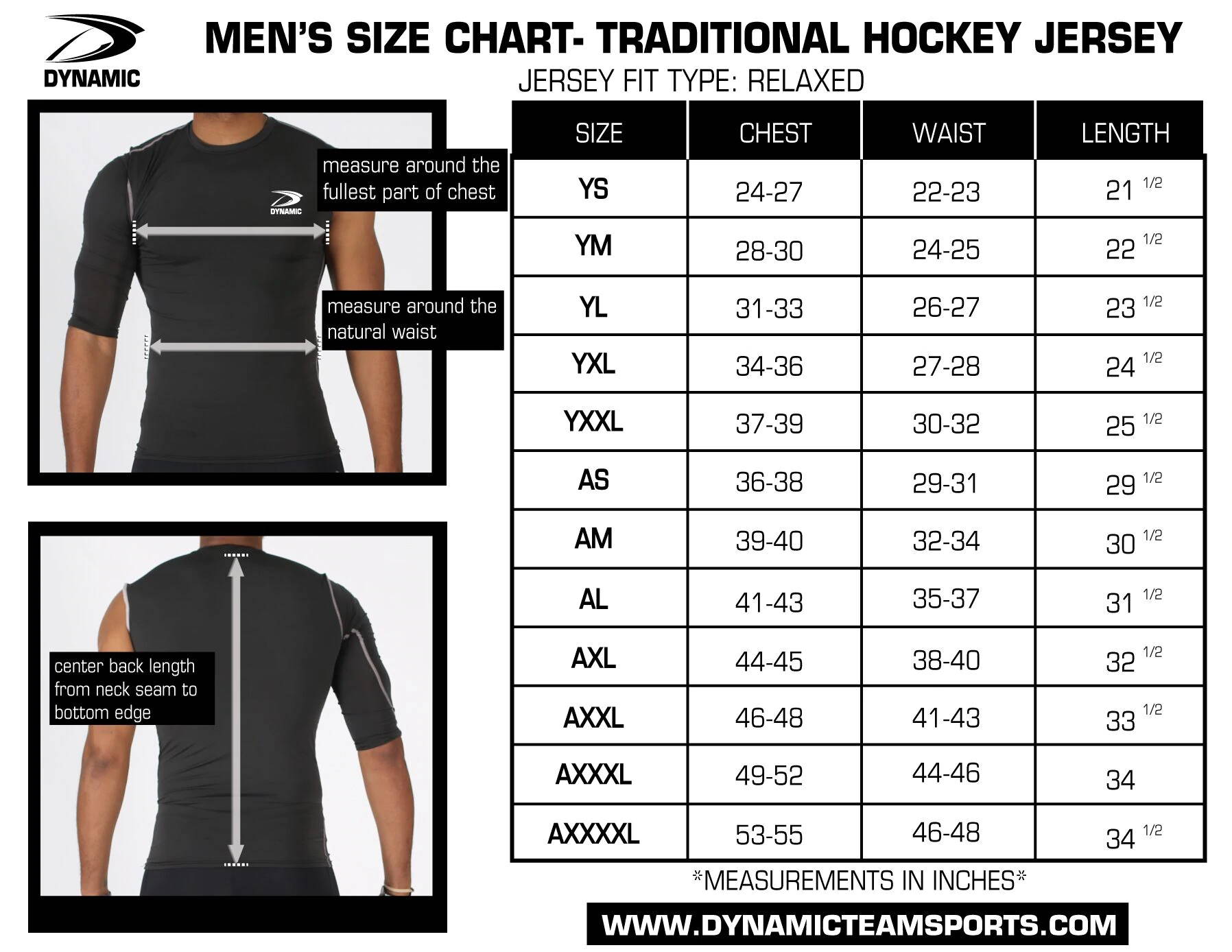 NHL Youth Jerseys (Size Chart)