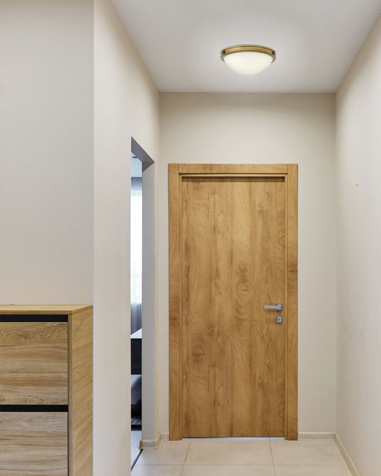 Mid-Century Retro Opal Flush Ceiling Light-Lighting Collective