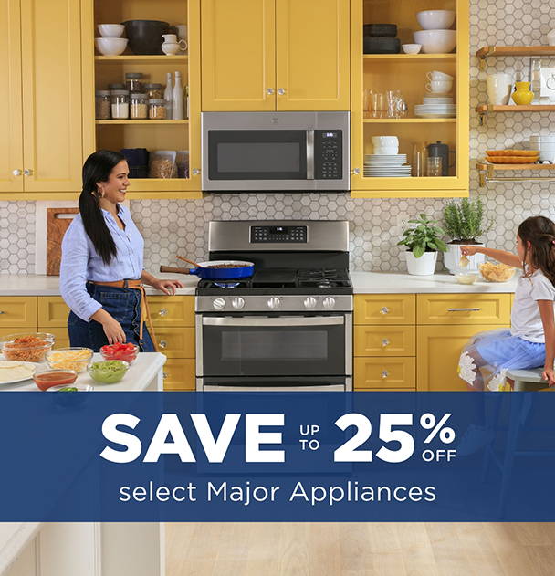 Save up to 25% off on select major appliances