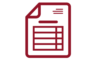 Icon of a document with tables and a folded corner.