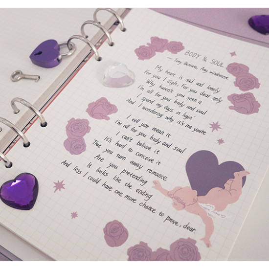 Grid note - After The Rain Heart room 6-ring dateless monthly planner