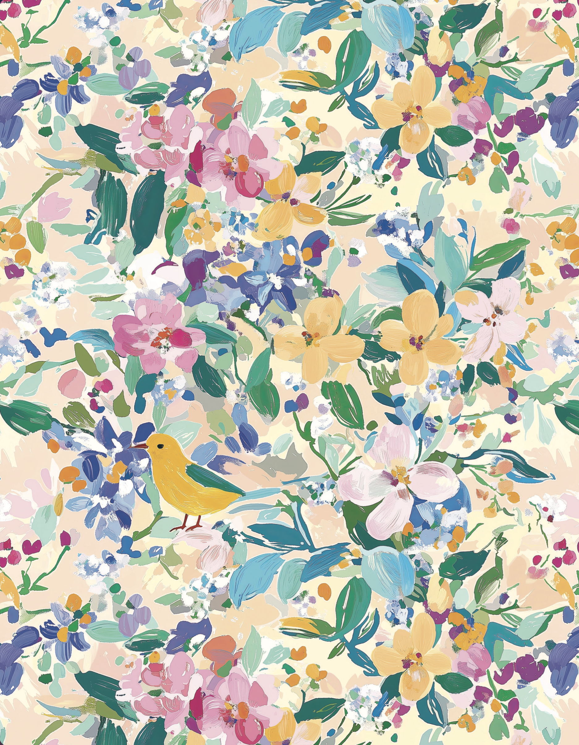 morning song birds and flowers cover printable