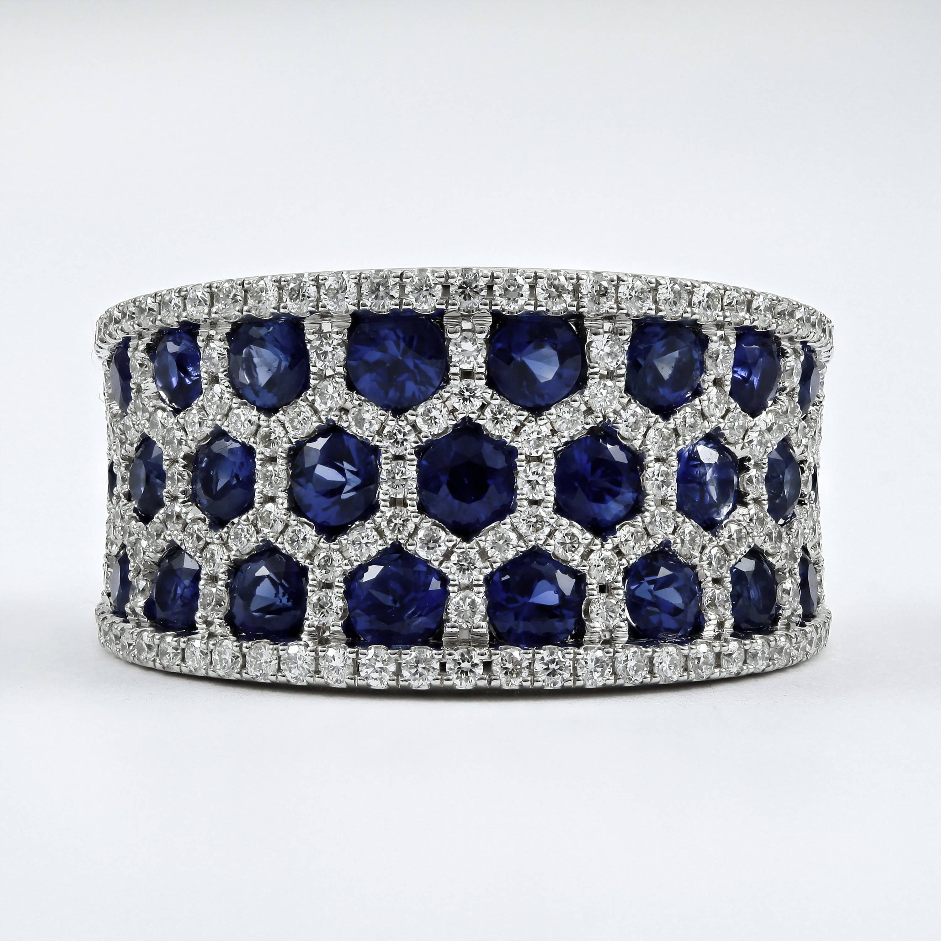 sapphire and diamond cocktail ring by Fana