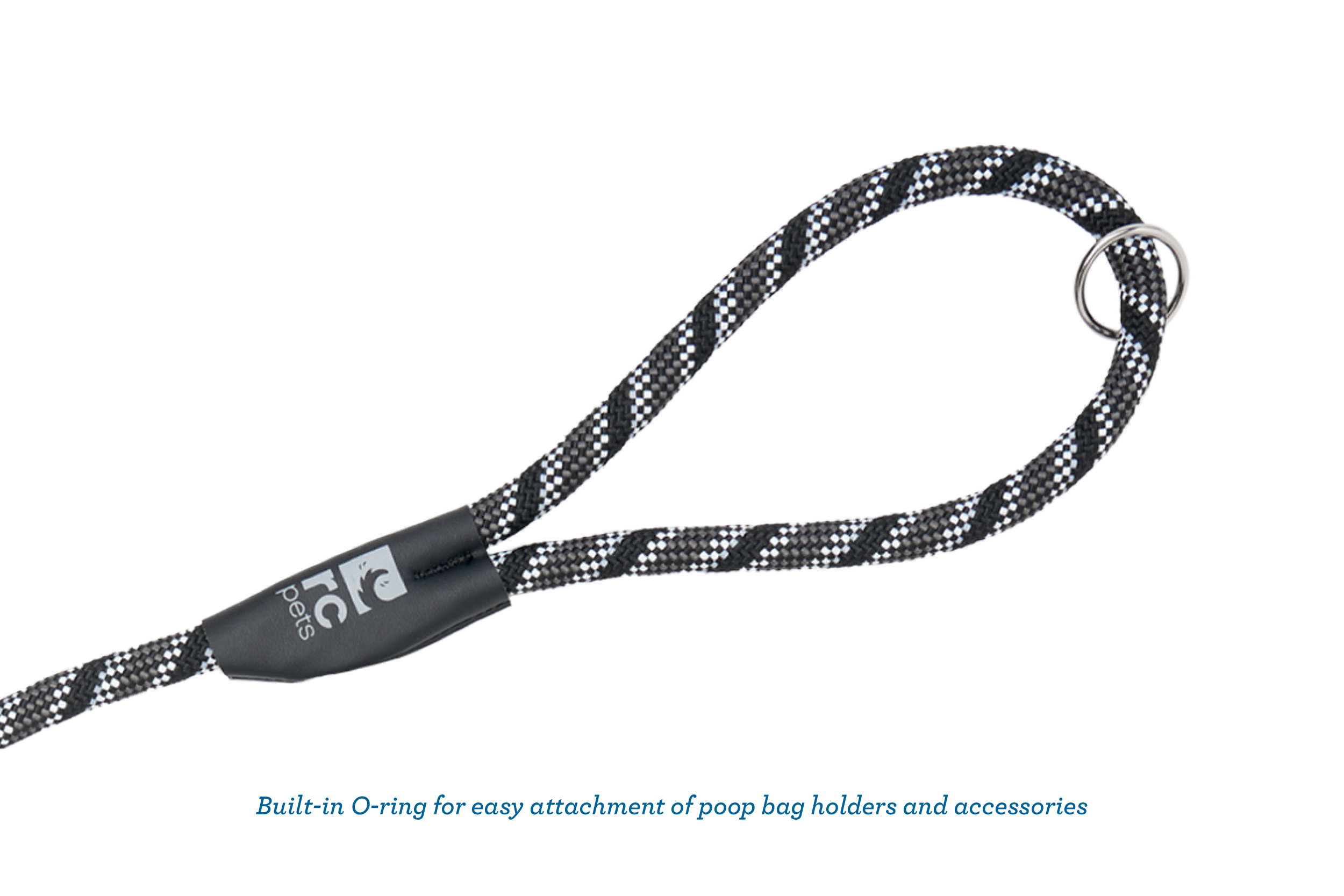 Black and gray rope with built-in O-ring for key attachments.