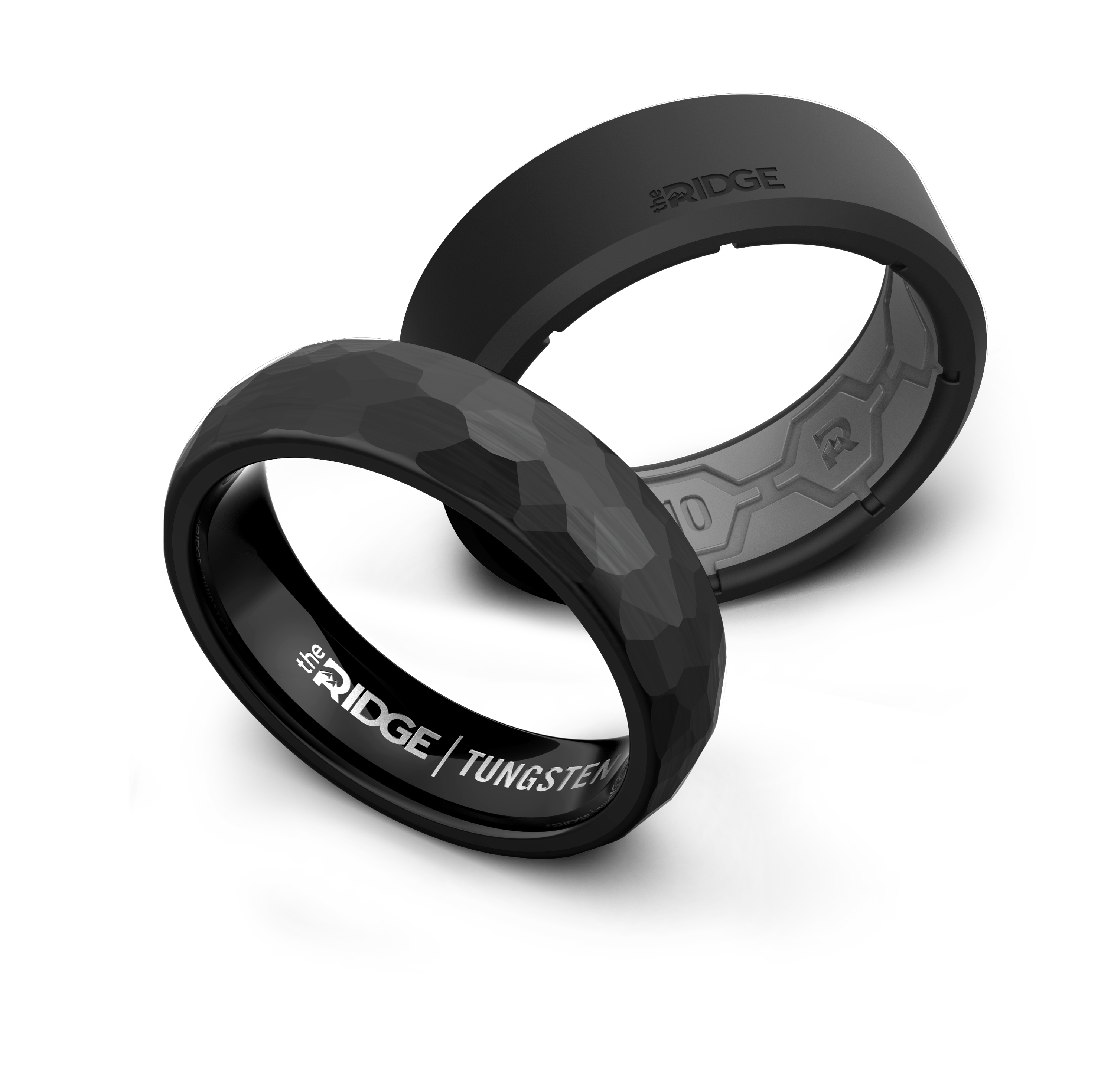 Royal Black 6MM Hammered Ring Set