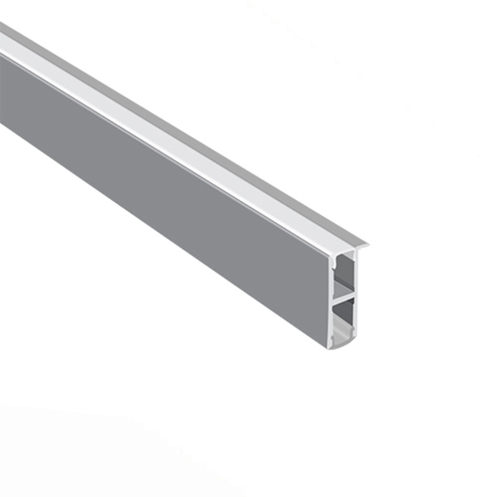 Gray aluminum extrusion profile with a hollow section.