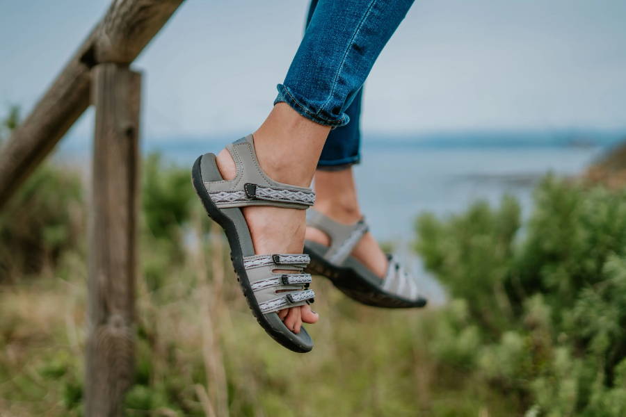 fashionable sandals with ankle support