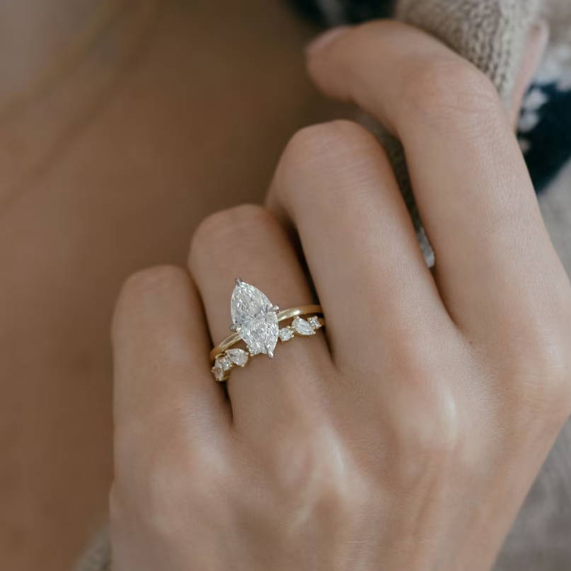 Marquise with Petals Band
