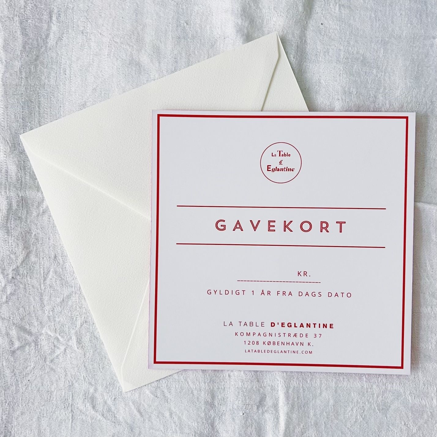 La table d'eglantine gavekort