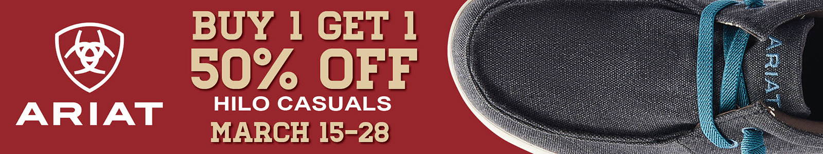 Ariat Hilo Casual Shoes Buy 1 Get 1 50% Off March 15-28