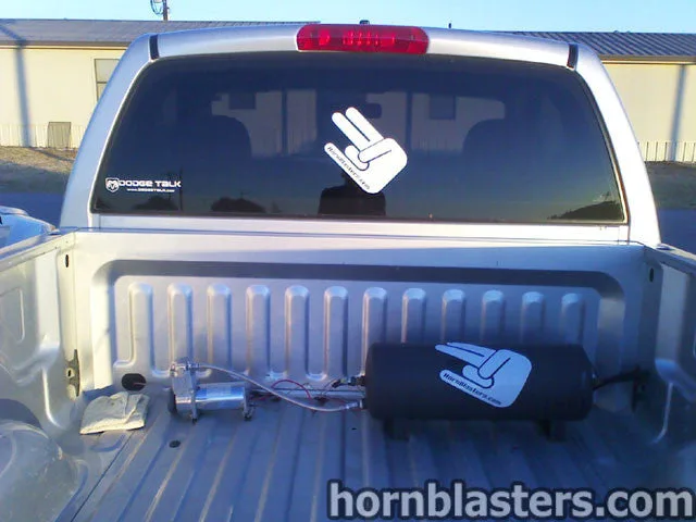 Completed Conductor's Special 232 train horn kit on Robert's 2004 Dodge Ram