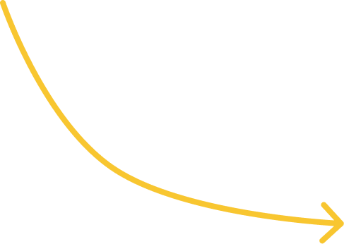 Curved yellow arrow pointing downward to the right.