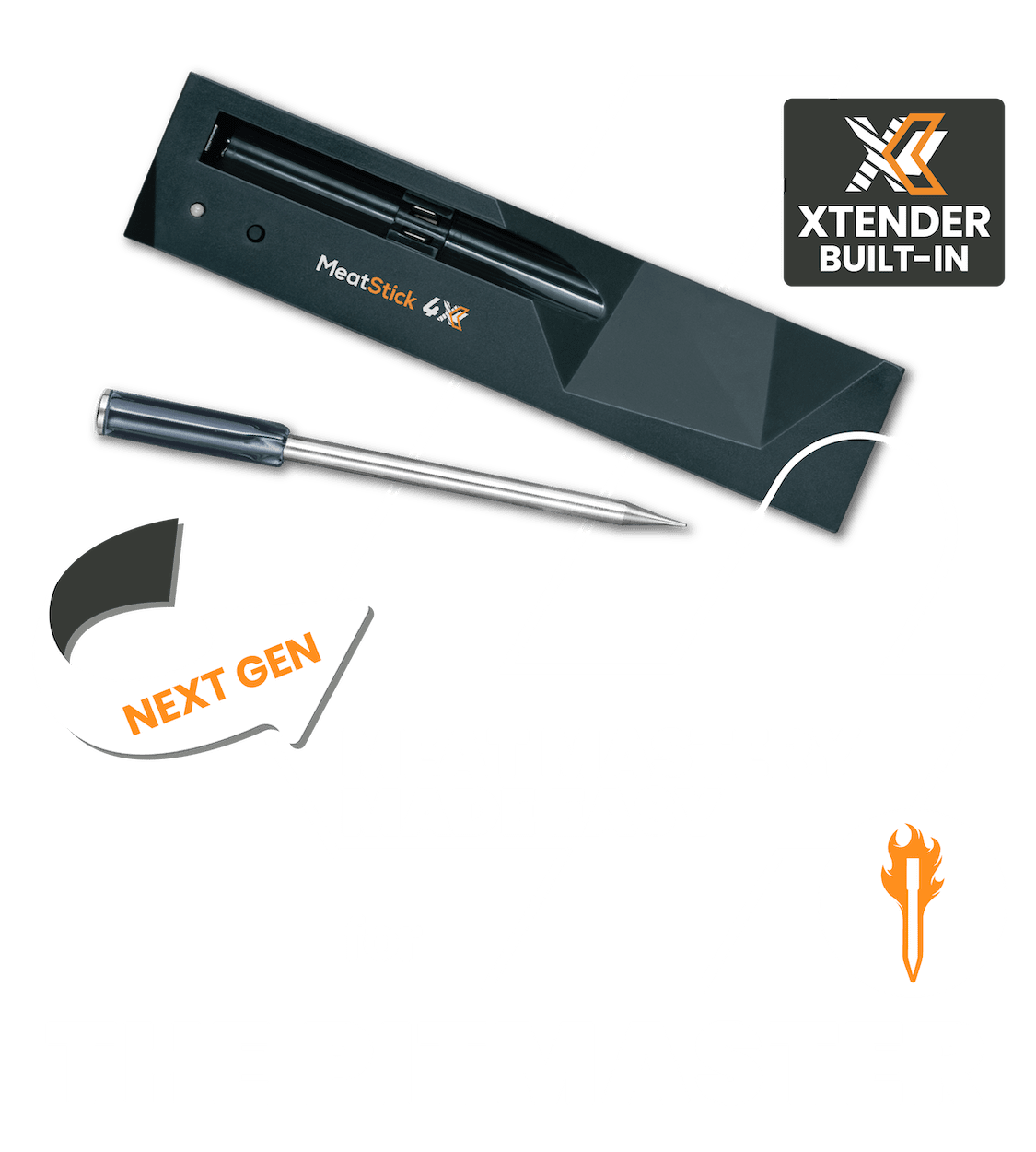 MeatStick 4X Next Gen Quad Sensors Wireless Meat Thermometer for The Pitmaster