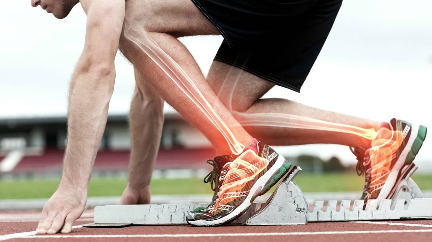 Featured | Digital composite of Highlighted bones of man about to race |Follow The Athlete Diet With These Important Foods Athletes Should Avoid