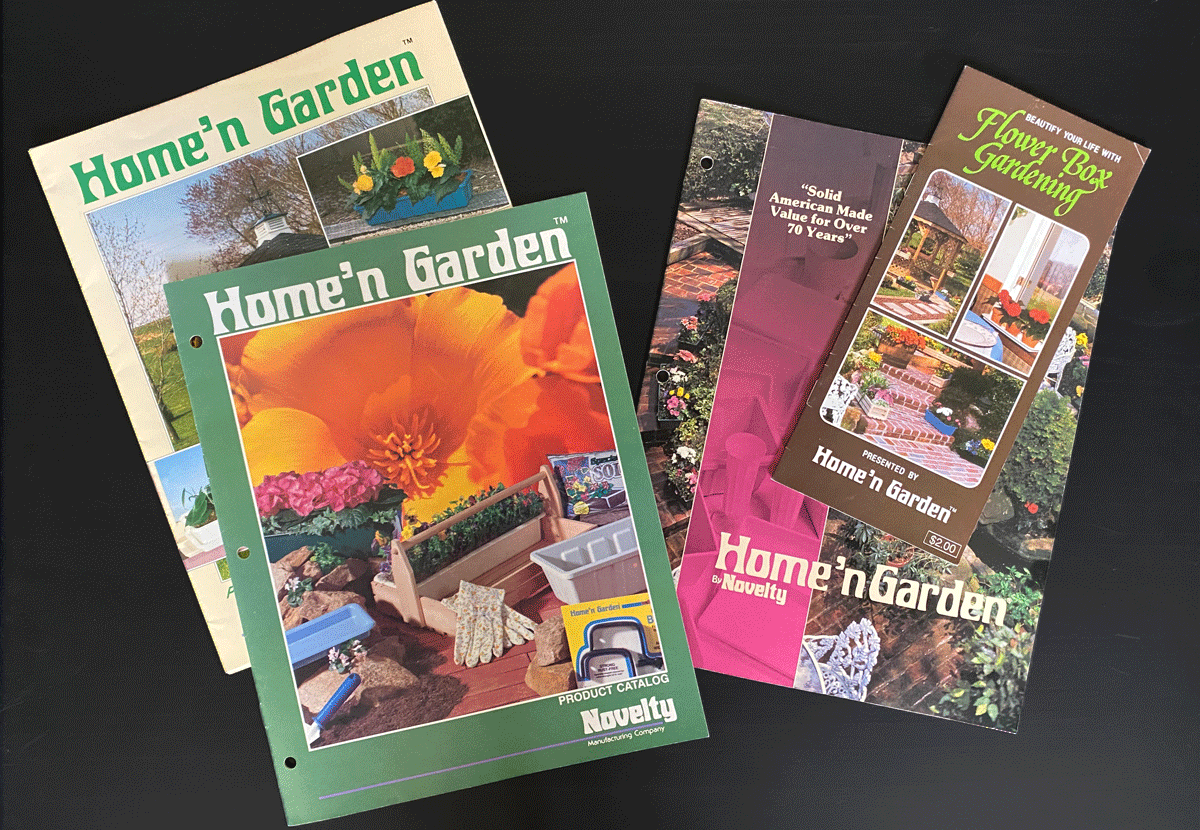 Brochures and documents promoting the Home'n Garden brand