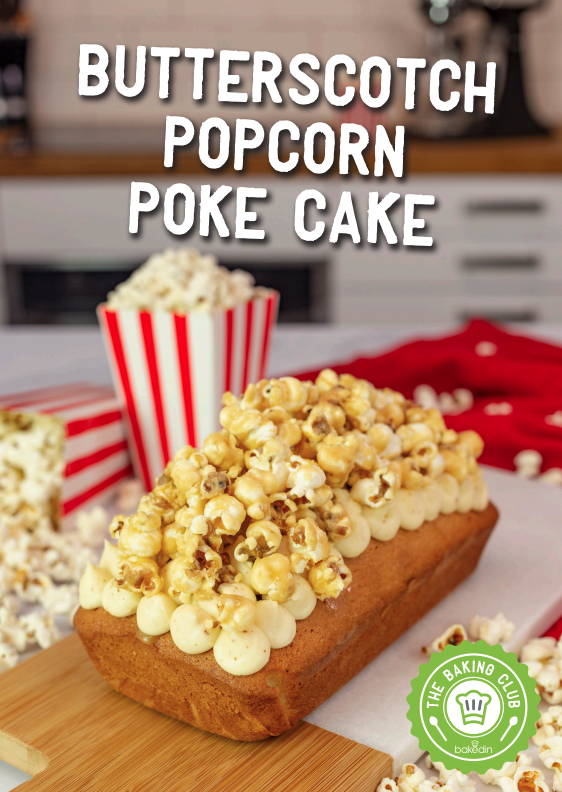 Butterscotch Popcorn Poke Cake