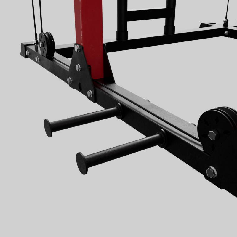 Band Pegs on both sides can provide effective resistance training when you squat or bench press. 