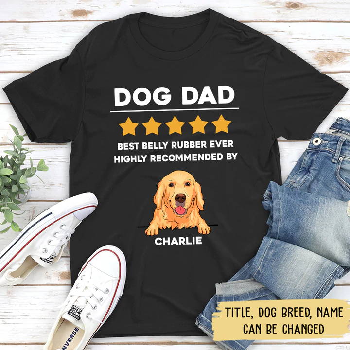 REVIEW DOG DAD - PERSONALIZED CUSTOM UNISEX T-SHIRT