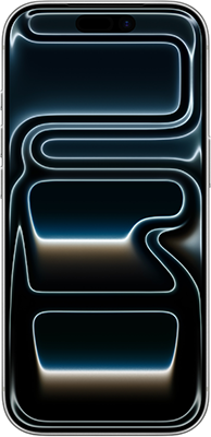 A smartphone with a dark, abstract background on its screen.