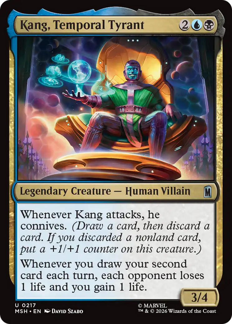 Kang Temporal Tyrant from the Marvel Super Heroes MTG set.