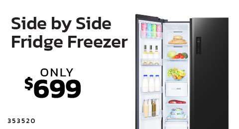 Side by side fridge freezer priced at $699.