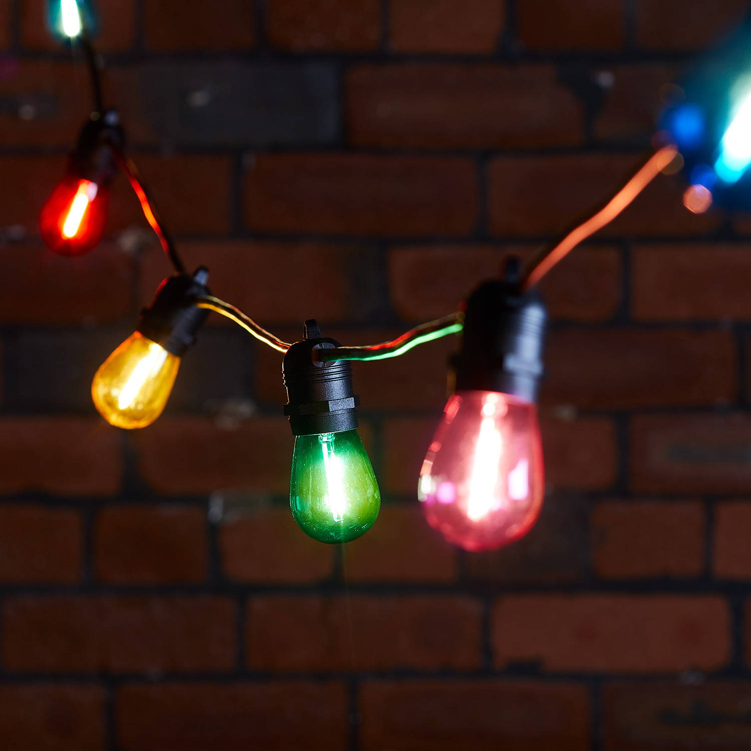 Ultimate Connect multi coloured festoons close up