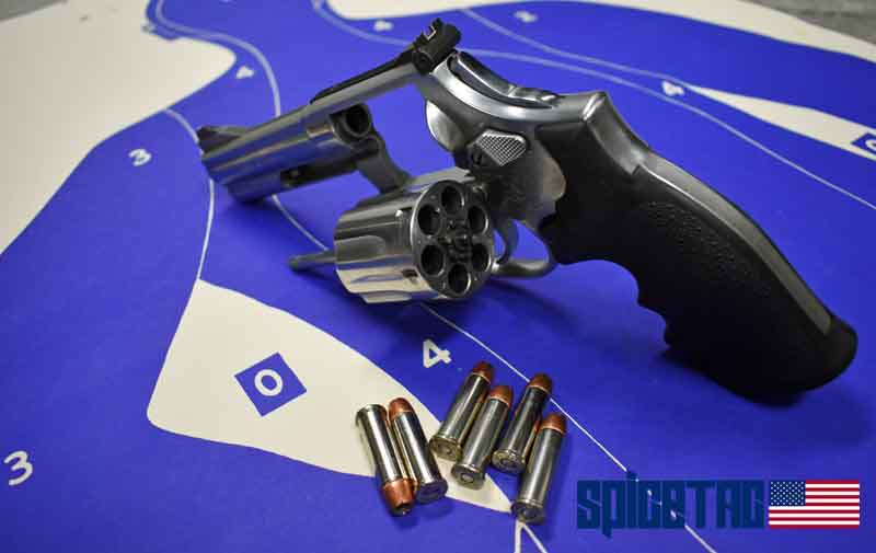 Revolvers have easy swing out cylinders for easy reloading