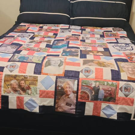 Photo Quilt on Bed