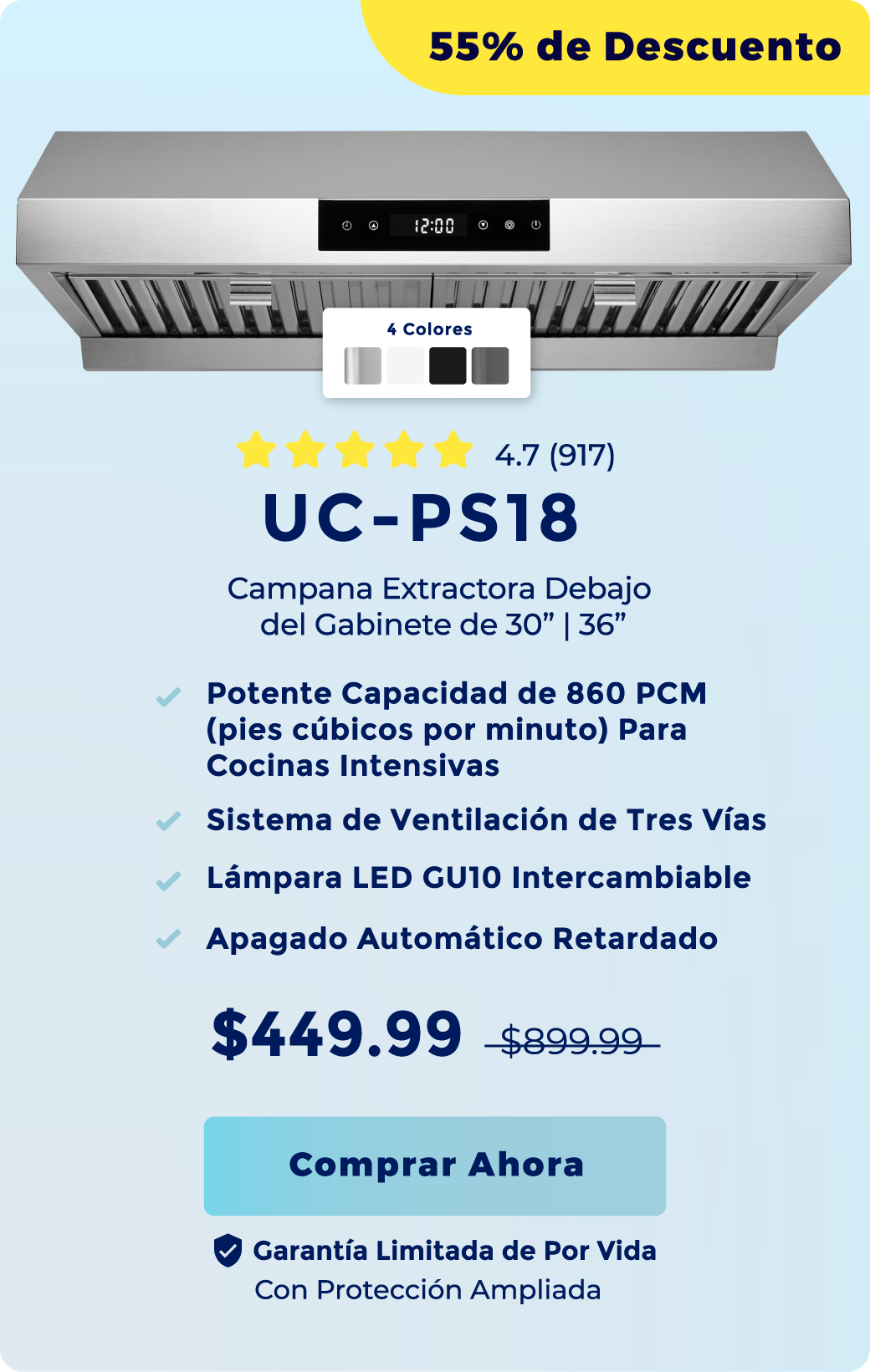 UC-PS18 55% de Descuento. Comprar Ahora.
