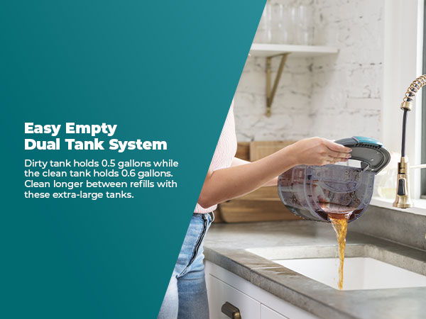 Easy Empty Dual Tank System for efficient liquid disposal.