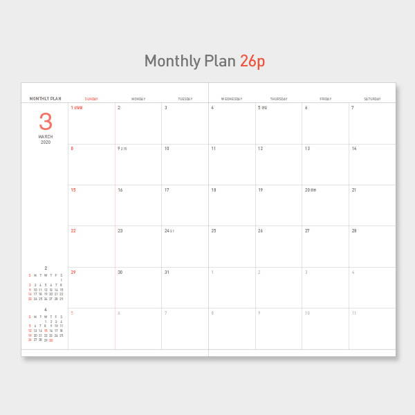 Monthly plan - PAPERIAN 2020 Edit large dated weekly planner scheduler
