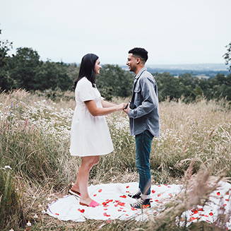 Outdoor marriage proposal
