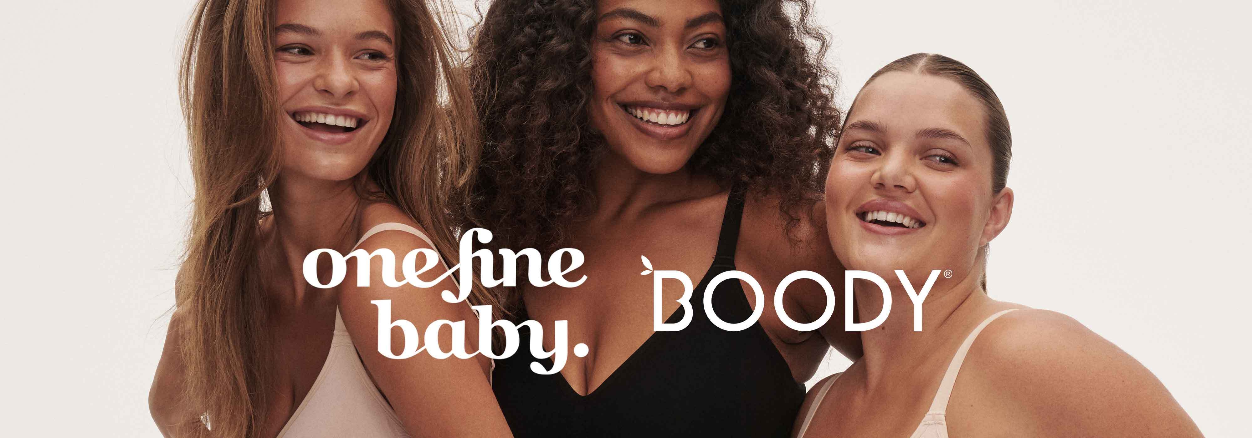 Three women smiling with text 