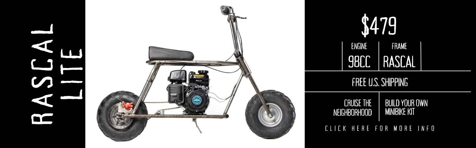 Rascal Lite Minibike Kit is now only $497 with Free U.S. Shipping