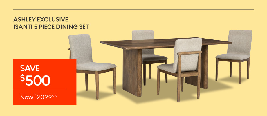 Ashley Exclusive Isanti 5 Piece Dining Set now $2099.95 save $500