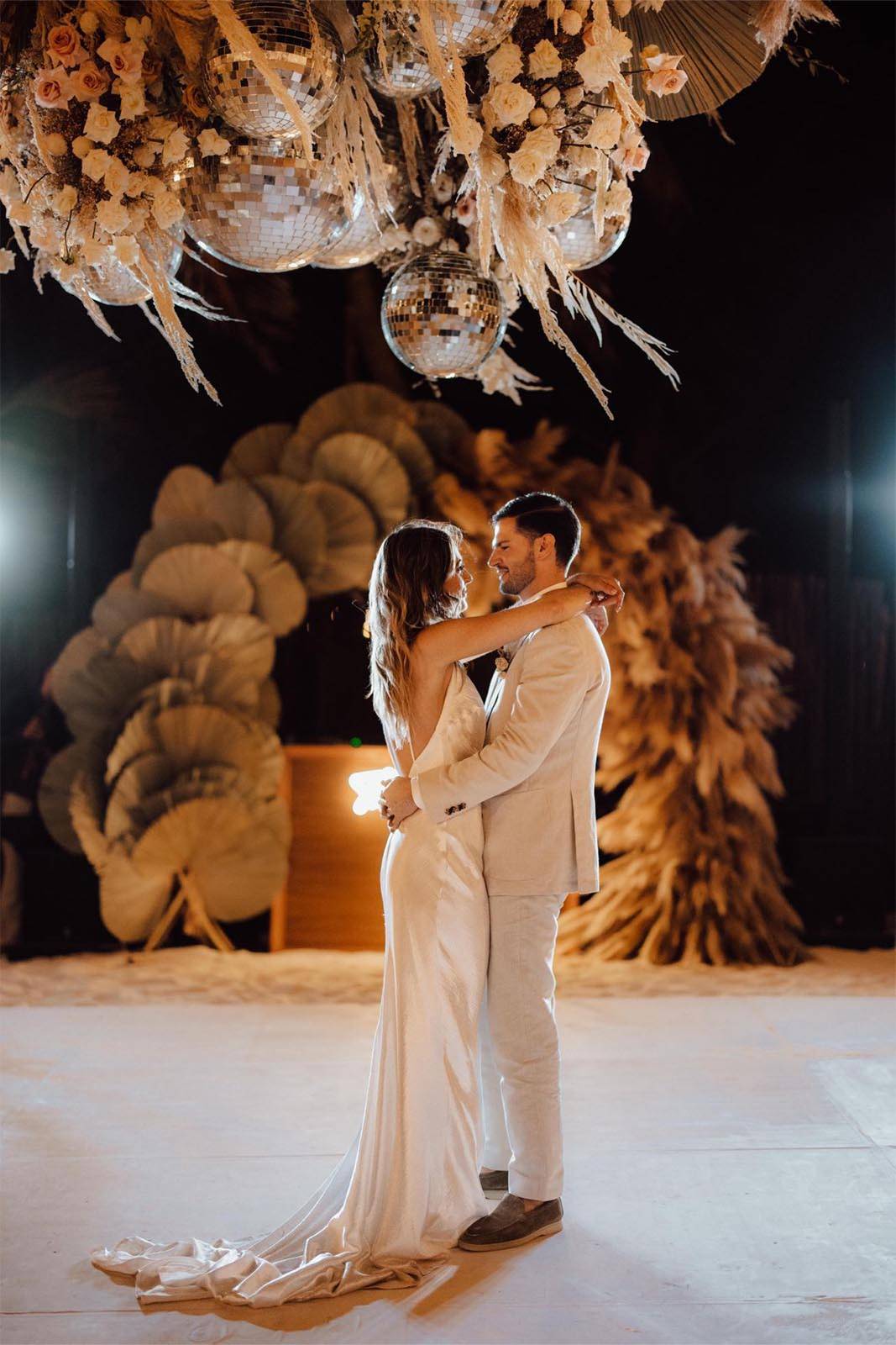 The newlyweds sharing a first dance