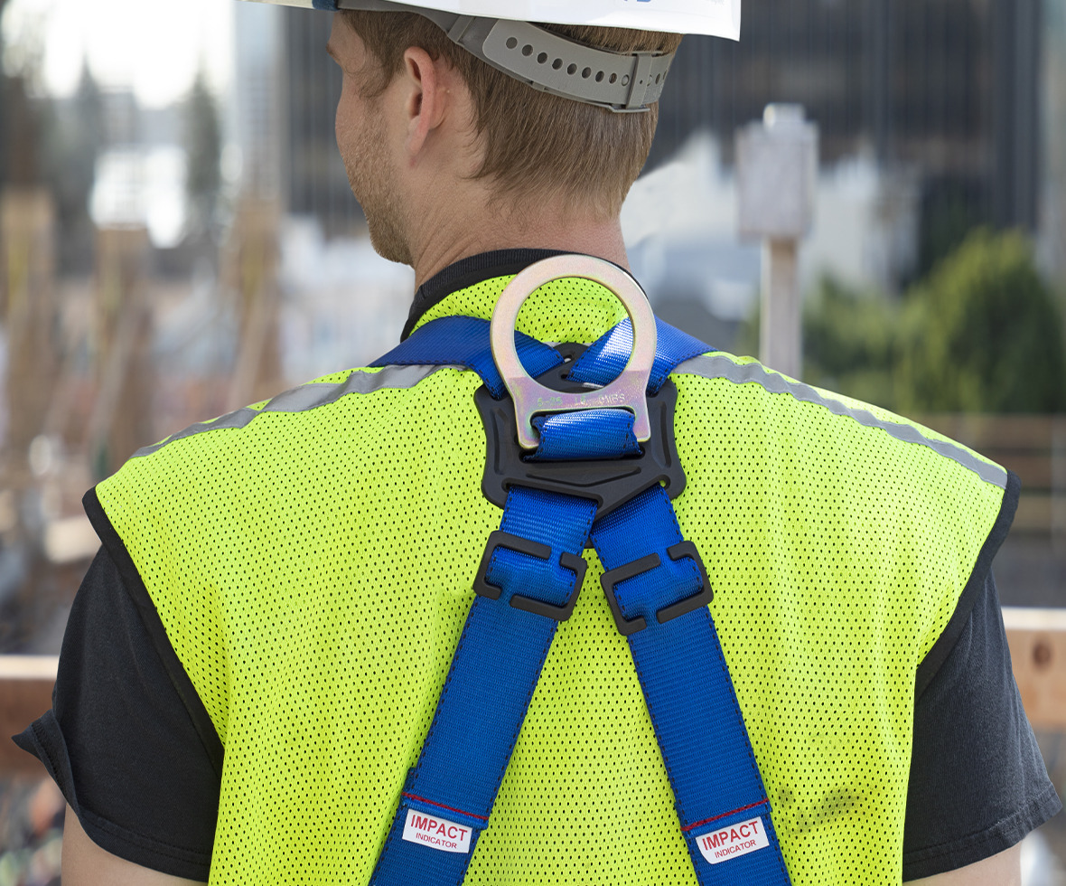 Construction Worker wearing Contractor harness