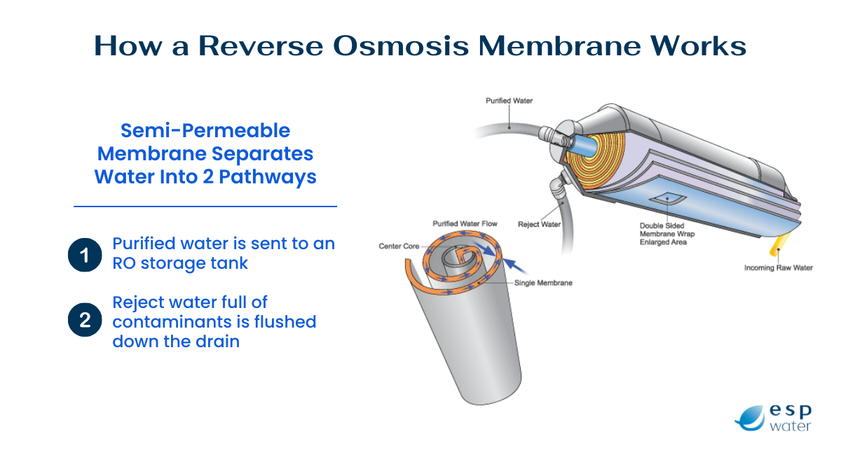 como funciona uma membrana ro