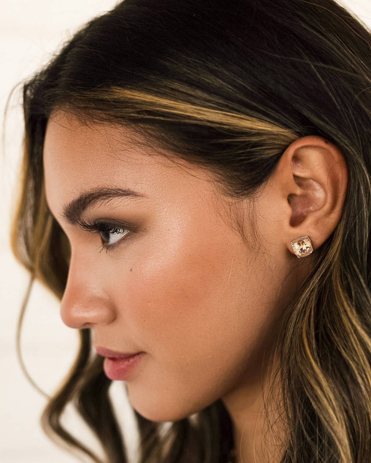 Golden Shadow Crystal Clara Stud Earrings