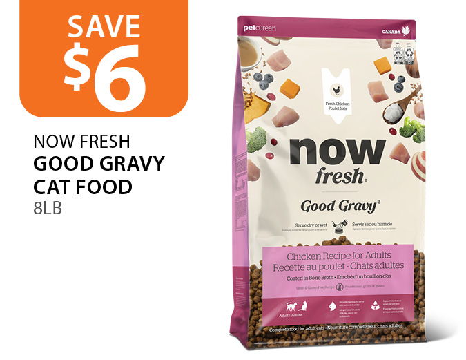 $6 off Petcurean Now Fresh Good Gravy cat food 8lb