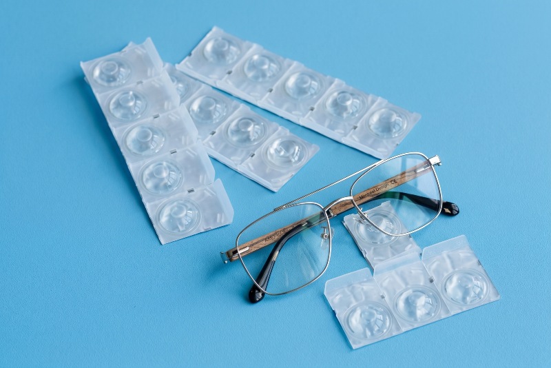 contact lenses and eyeglasses