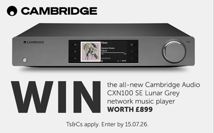 Cambridge Audio network music player promotion with contest details.