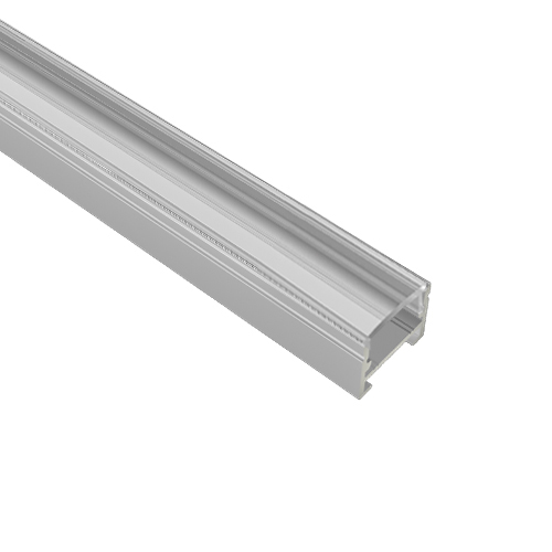 Metal rail or channel with a sleek, metallic finish.