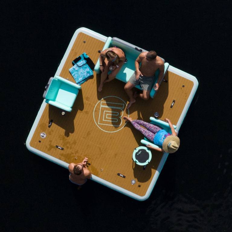 Overhead view of friends enjoying relaxing on the Dock 10