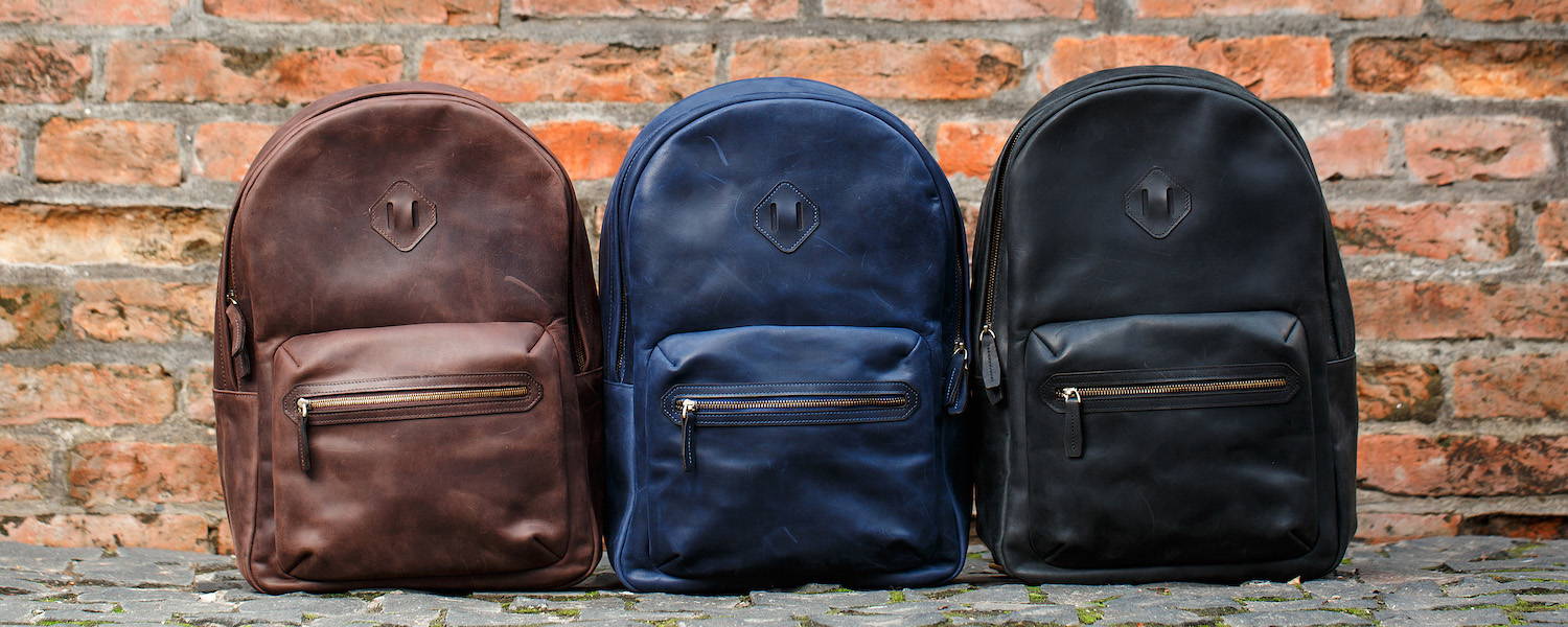 handmade leather backpacks color options