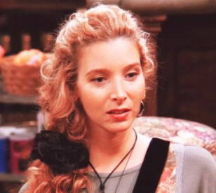 Actress Liza Kudrow in TV show Friends wearing a 90s scrunchies